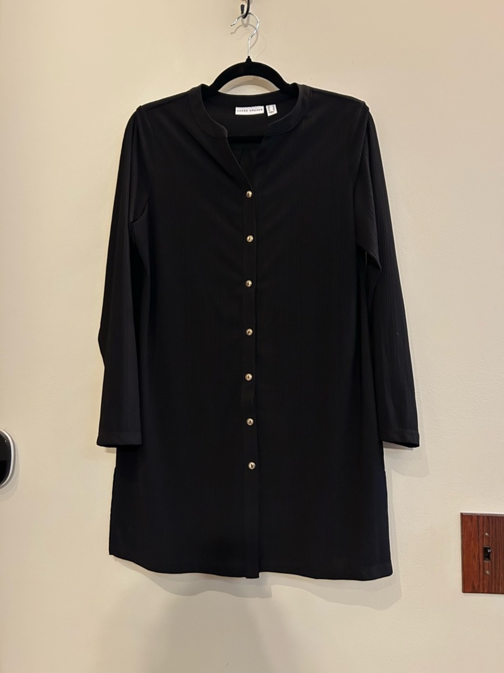 Susan Graver Black Pleated Cardigan